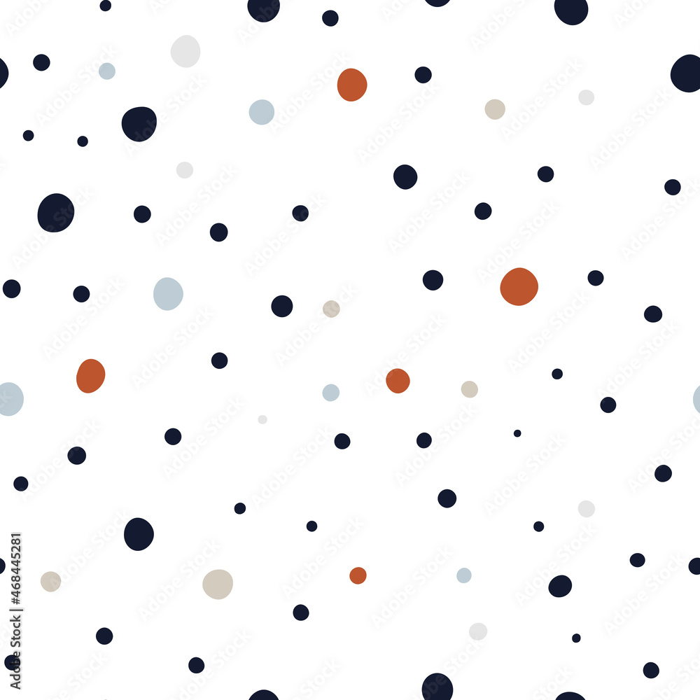 Polka dot seamless pattern. Cute Confetti. Abstractly arranged hand-drawn circles. Minimalistic Scandinavian style in pastel colors. Ideal for printing baby clothes, textiles, fabrics, wrapping paper Polka dot seamless pattern. Cute Confetti. Abstractly arranged hand-drawn circles. Minimalistic Scandinavian style in pastel colors. Ideal for printing baby clothes, textiles, fabrics, wrapping paper