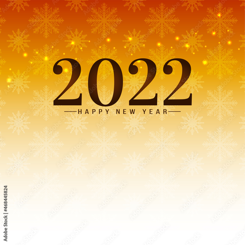 Happy New Year 2022 snowflakes bright calendar background