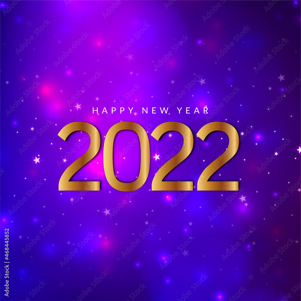 Happy New Year 2022 golden text on violet calendar background Happy New Year 2022 golden text on violet calendar background