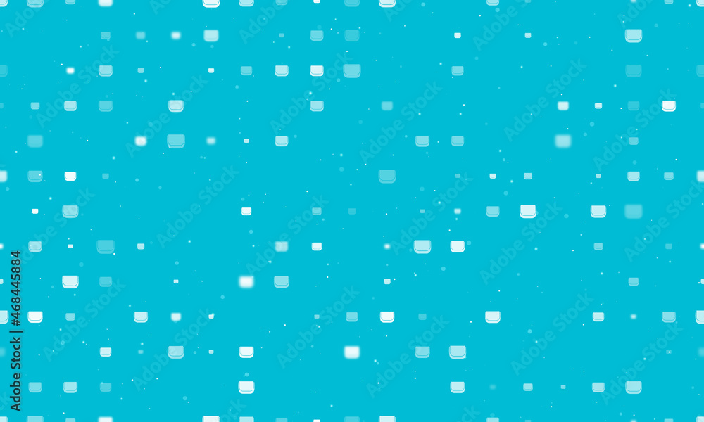 Seamless background pattern of evenly spaced white ladies handbag symbols of different sizes and opacity. Vector illustration on cyan background with stars Seamless background pattern of evenly spaced white ladies handbag symbols of different sizes and opacity. Vector illustration on cyan background with stars