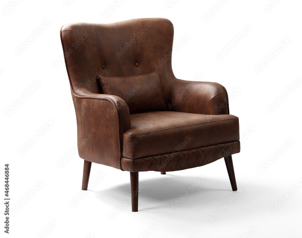 armchair isolated on a white background . corner view armchair isolated on a white background . corner view