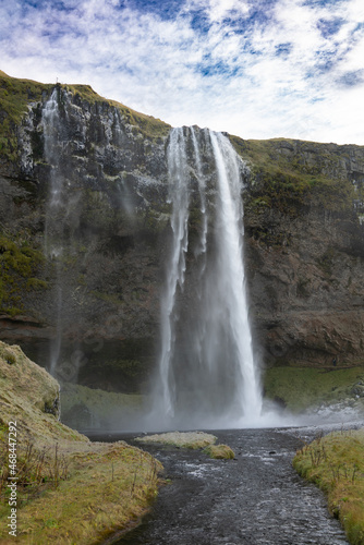 Wallpaper Mural Iceland waterfall Seljalandsfoss and icy way Torontodigital.ca