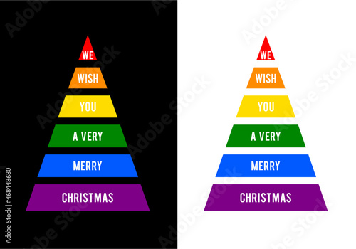 Rainbow Christmas tree, LGBT pride, gay, LGBTQ, vector Xmas card