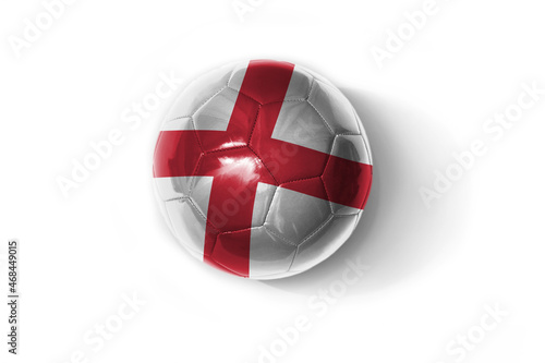realistic football ball with colorfull national flag of england on the white background.