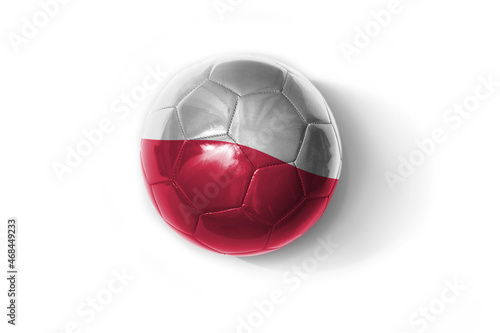 realistic football ball with colorfull national flag of poland on the white background.