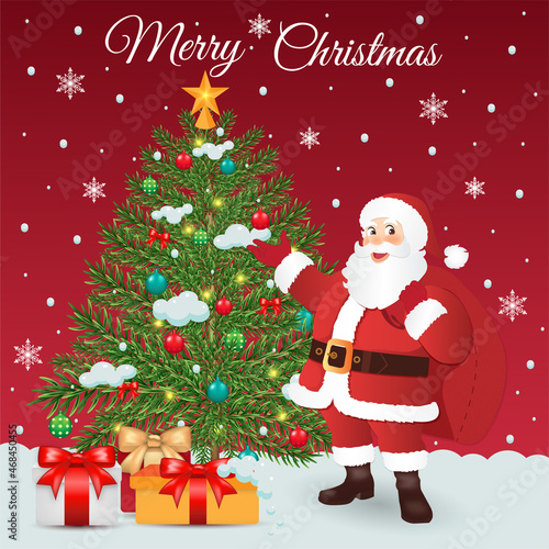 christmas card with santa claus