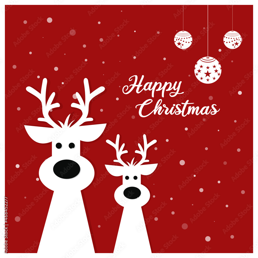 christmas greeting card with deer concept christmas greeting card with deer concept