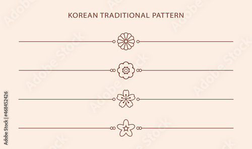 Korean traditional line pattern. Asian style. Chinese culture. Vector abstract graphic illustration. Korea, china symbol