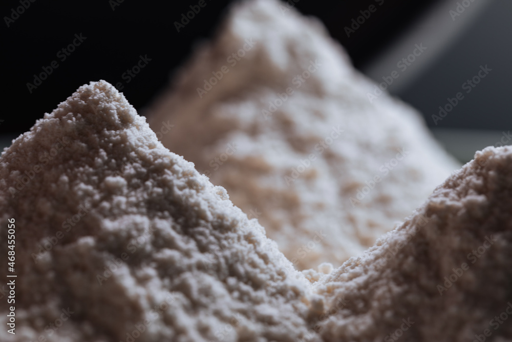 Mountains made of white flour Mountains made of white flour