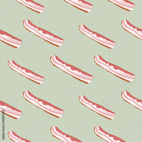 Seamless background with a pattern of crispy bacon. Vector illustration.