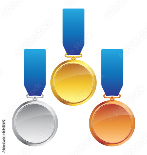 classic gold silver and bronze medals