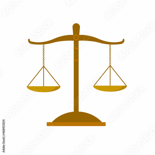 Obraz na płótnie Justice scales icon. Law balance symbol. Libra in flat design w salonie