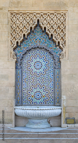 Fountain at the Mausoleum of Mohammed V, Rabat, Morocco photo