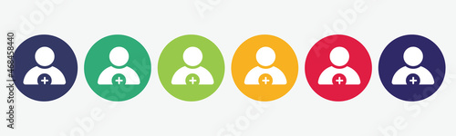 Add user flat icon set.
