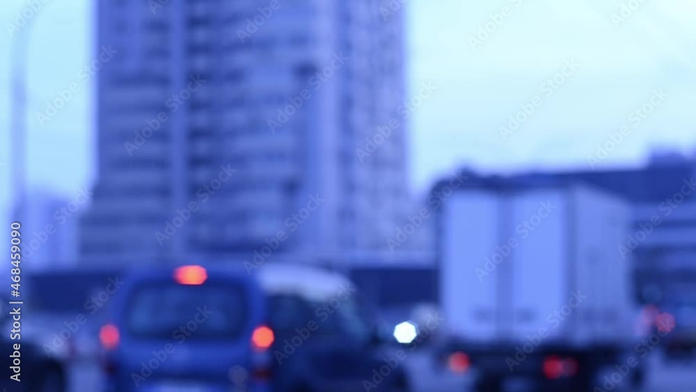 View of city street. Soft focus blurred view View of city street. Soft focus blurred view