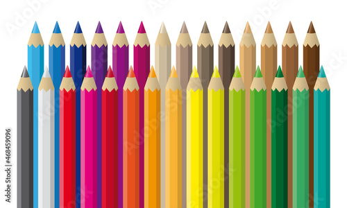 colored pencils isolated on white background