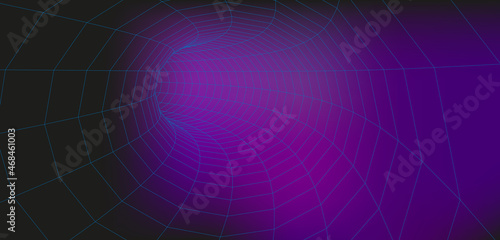 Abstract illustration. 3D corridor mesh. Frame tunnel.