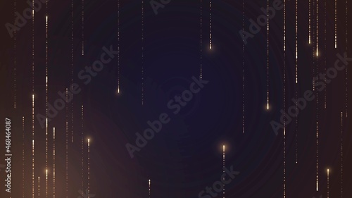 Dark background with traces of golden sparks, abstract pattern with gold lines