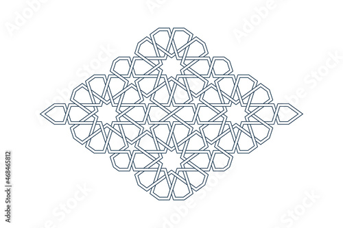 Islamic traditional rosettes for greetings cards decoration and design isolated on white backgrounds. Vector illustration.
