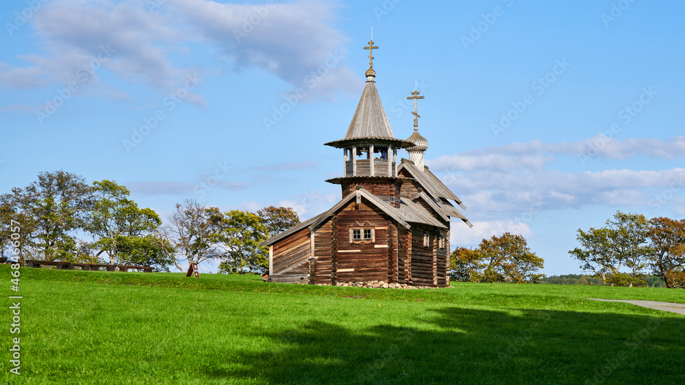 Russia. Kizhi Island on Lake Onega. Chapel of the Archangel Michael from Lelikozero