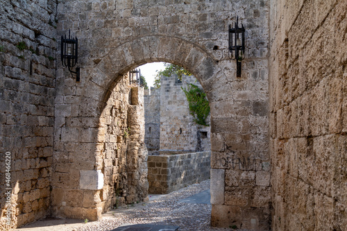 Walls of Old City of Rhodes  Greece