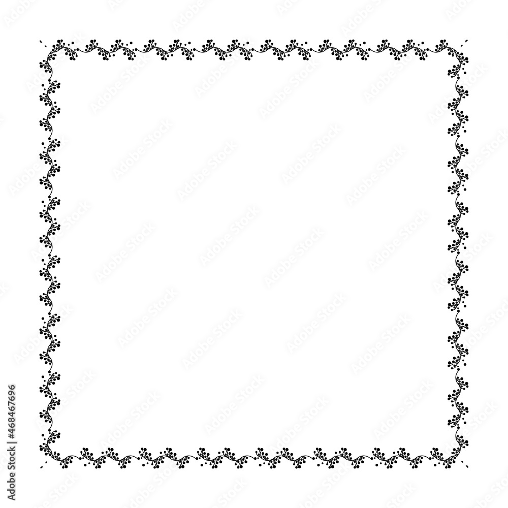 square shaped black frame made of plants on white isolated background square shaped black frame made of plants on white isolated background