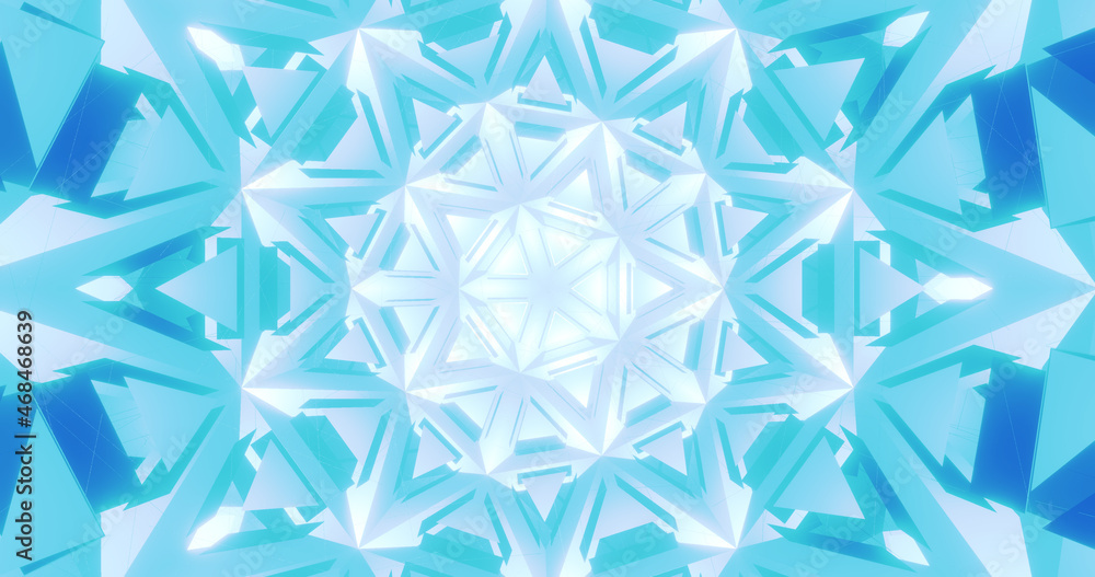 Render with light white and blue decorative triangles background Render with light white and blue decorative triangles background