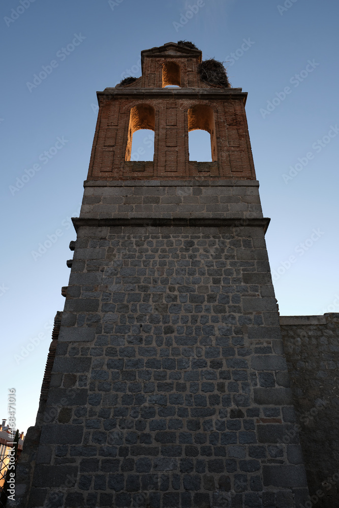 Ruins of the college of San Jerónimo in Ávila, Spain at dawn. The Order of San Jerónimo made its last male foundation in Ávila in 1606. The community settled permanently in the church in 1616.