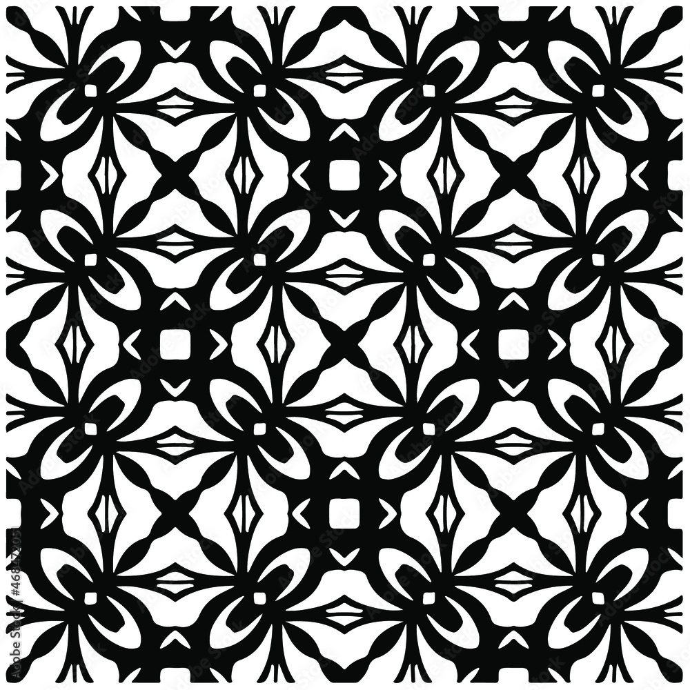 Vector geometric seamless pattern.Modern geometric background with abstract shapes.Monochromatic Repeating Patterns.Endless abstract texture.black and white image for design.