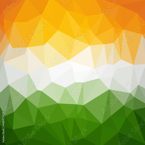 India flag background. Polygonal background.