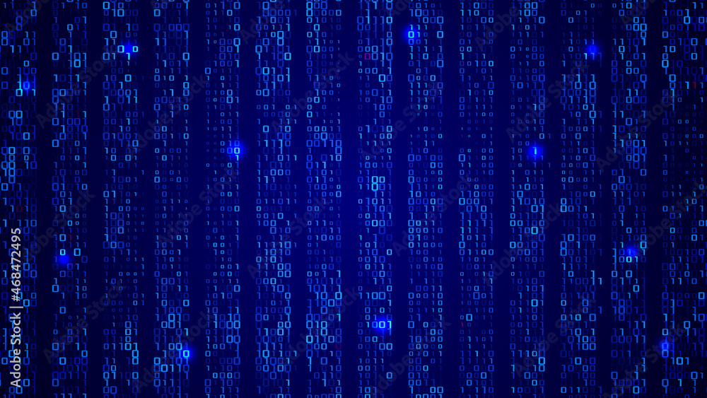 A stream of binary matrix code on the screen. numbers of the computer matrix. A stream of binary matrix code on the screen. numbers of the computer matrix.