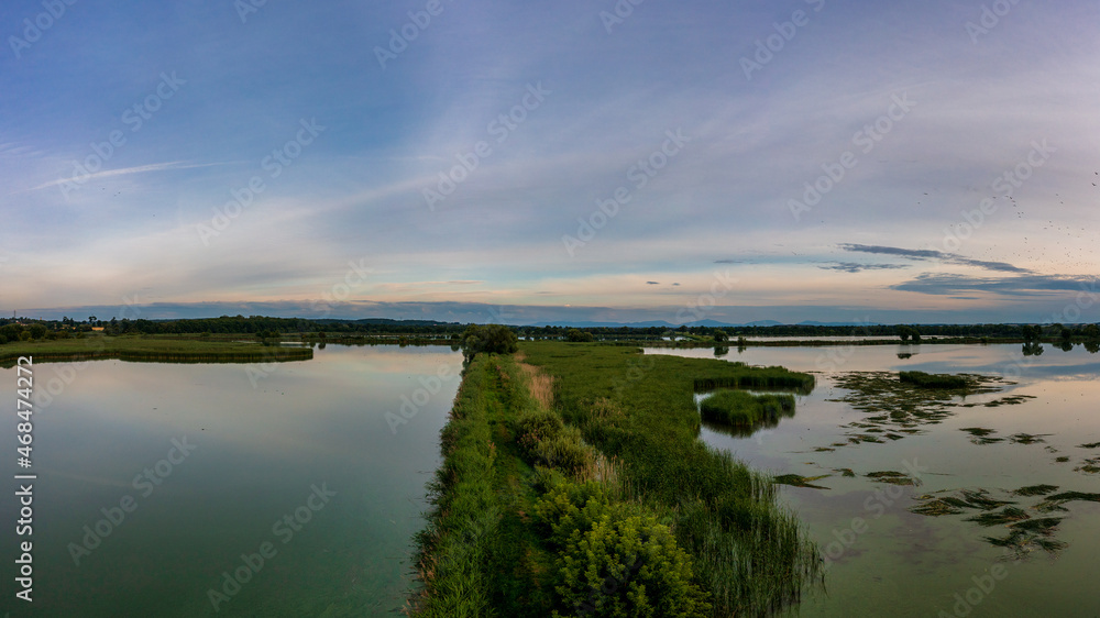 Panoramic view of the nature reserve near Lubomia in Poland. Drone photography Panoramic view of the nature reserve near Lubomia in Poland. Drone photography