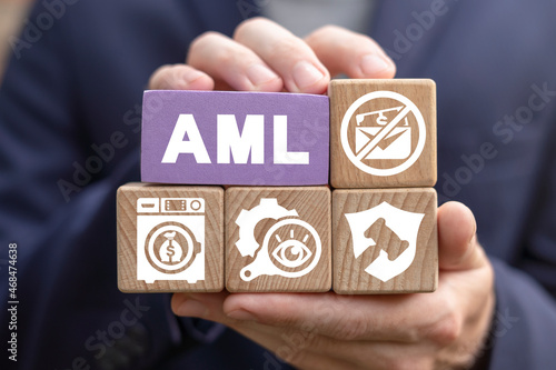 Concept of AML Anti Money Laundering. Stop Corruption Financial Bank Business. Fighting illegal dirty money flow.