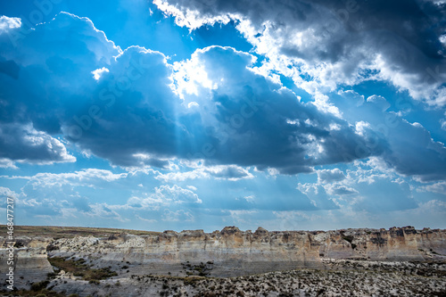 Little Jerusalem Badlands State Park in Logan County, Kansas. The chalk rock formation is a listed National Natural Landmark.