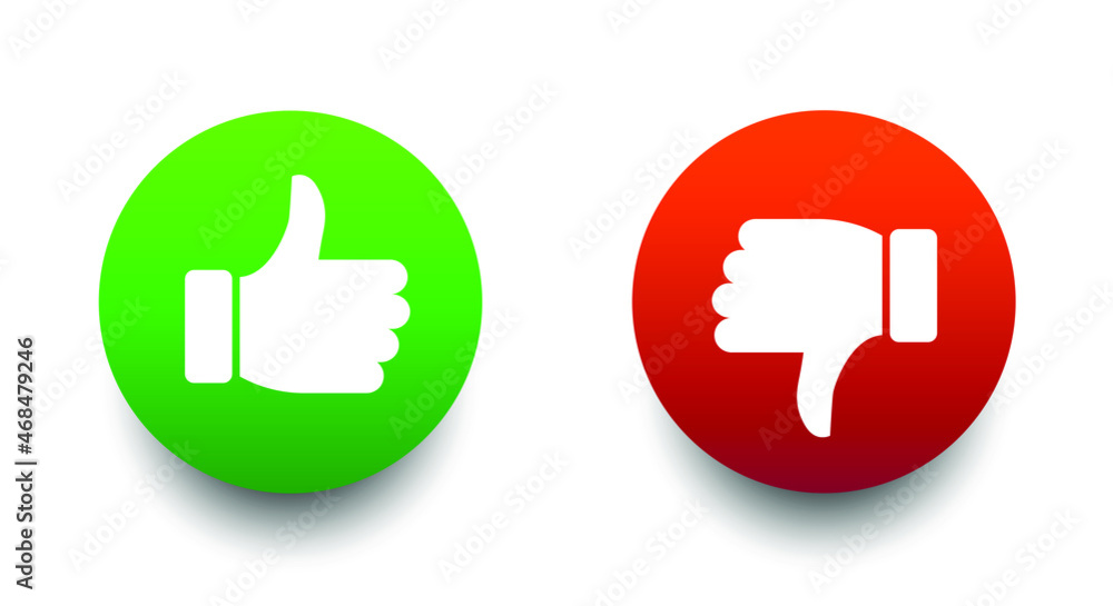 Thumbs up and thumbs down icon, like and deslike symbos. Vector illustration Thumbs up and thumbs down icon, like and deslike symbos. Vector illustration