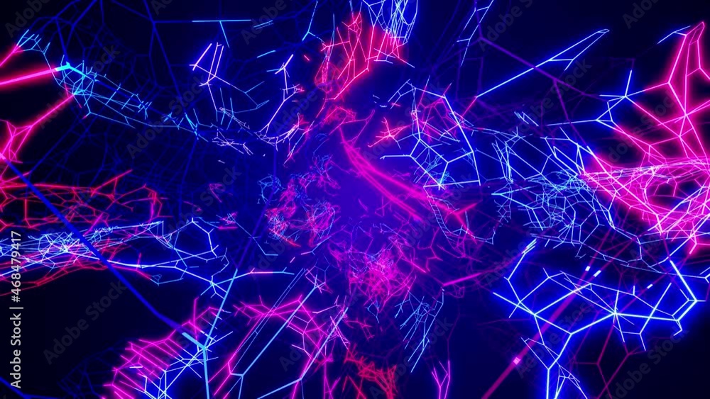 Vj loop abstract sci fi neon light background. Animation neon glow run ...