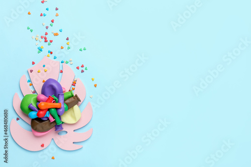 Colorful deflated balloons ...