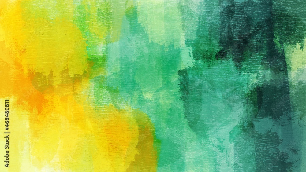 Abstract background painting art with green and yellow paint brush for thanksgiving poster, banner, website, card background