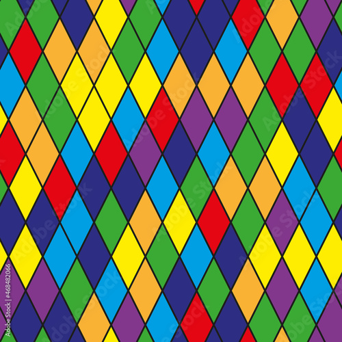 Rainbow colors seamless pattern in stained glass style