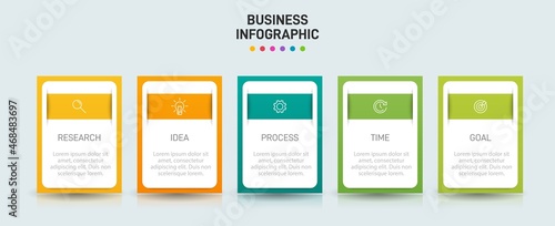 Infographic design with icons and 5 options or steps. Thin line vector. Infographics business concept. Can be used for info graphics, flow charts, presentations, web sites, banners, printed materials.