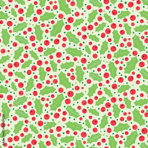 Wallpaper Mural Christmas seamless pattern with Mistletoe and holly berries. Great for Christmas greeting cards, gift wrapper paper, wallpaper and Home décor  Torontodigital.ca