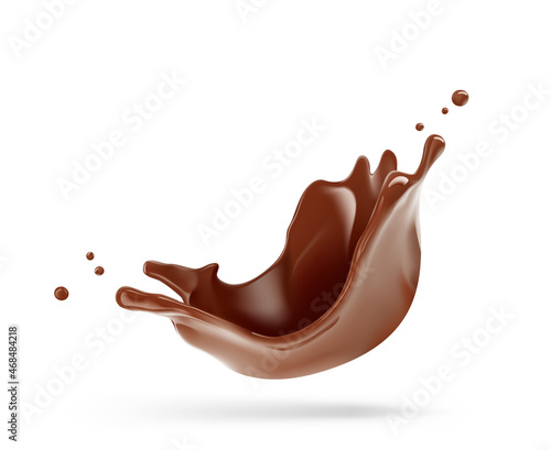 Realistic chocolate crown splash. Vector illustration isolated on white background. Сan easily be used for different backgrounds. EPS10.	