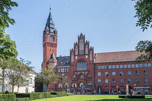 View of the building of Koepenick Town Hall from the Luisenhain in Berlin, Germany photo