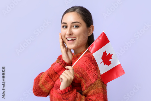 Young woman with national f...