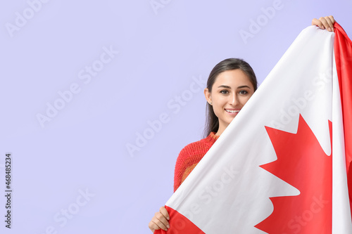 Young woman with national f...