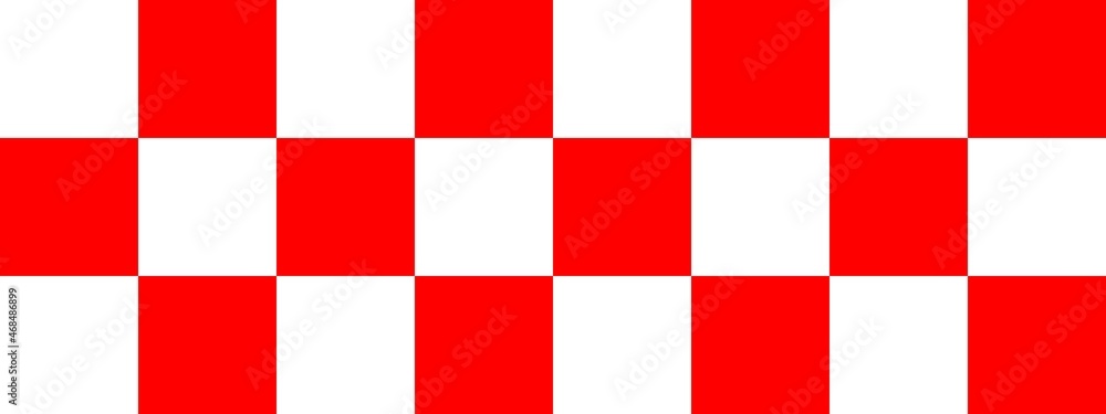 Checkerboard banner. Red and White colors of checkerboard. Big squares, big cells. Chessboard, checkerboard texture. Squares pattern. Background. Checkerboard banner. Red and White colors of checkerboard. Big squares, big cells. Chessboard, checkerboard texture. Squares pattern. Background.