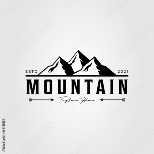 vintage mountain outdoor adventure logo vector illustration design