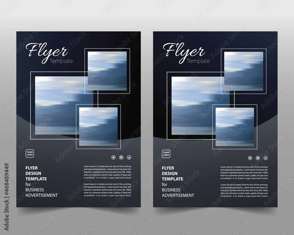 Collection of modern design poster flyer brochure cover layout template with 3 spaces for photos in the background Collection of modern design poster flyer brochure cover layout template with 3 spaces for photos in the background