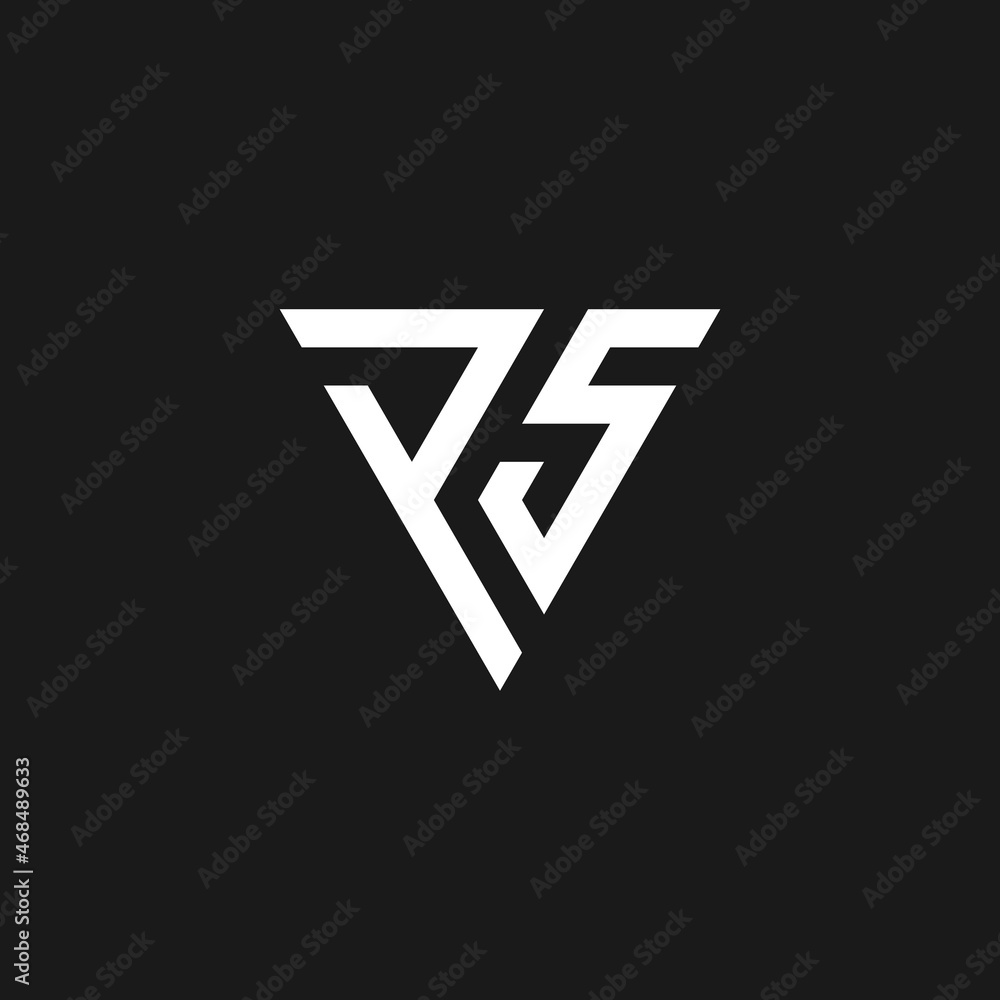 Initial letter PS triangle monogram cool simple modern logo concept Initial letter PS triangle monogram cool simple modern logo concept
