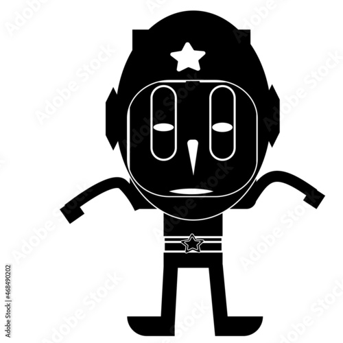 design cartoon robot android illustration concept